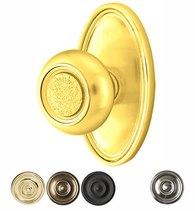 ##Antique Hardware## Solid Brass Belmont Door Knob Set With Oval Rosette (Several Finish Options)