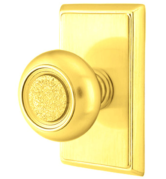 ##Antique Hardware## Solid Brass Belmont Door Knob Set With Rectangular Rosette (Several Finish Options)