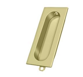 ##Antique Hardware## Rectangular Stamped Brass Flush Pull