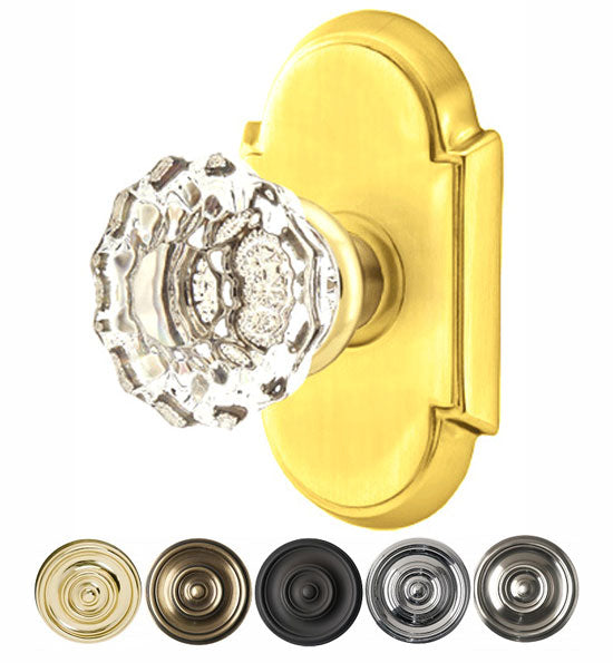 ##Antique Hardware## Emtek Crystal Astoria Door Knob Set With # 8 Rosette (Several Finish Options)