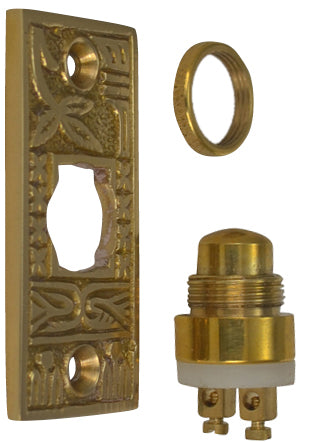 ##Antique Hardware## Solid Brass Broken Leaf Door Bell