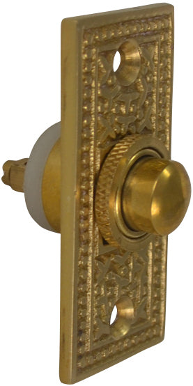 ##Antique Hardware## Solid Brass Rice Pattern Door Bell (Several Finishes Available)