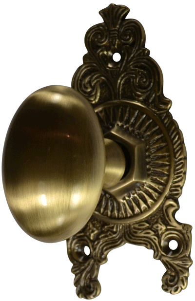 ##Antique Hardware## Ornate Victorian Rosette Door Set with Egg Door Knobs (Several Finishes Available)