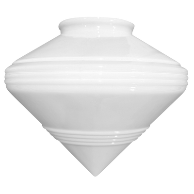 Antique Hardware 9 Inch Art Deco Style Milk Glass Light Shade (4 Inch Fitter) GLASS SHADE