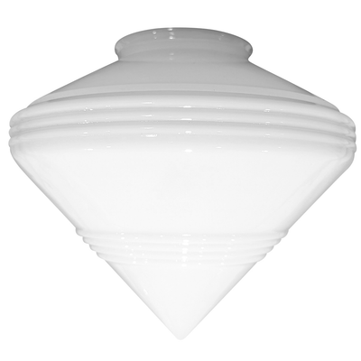 Antique Hardware 9 Inch Art Deco Style Milk Glass Light Shade (4 Inch Fitter) GLASS SHADE