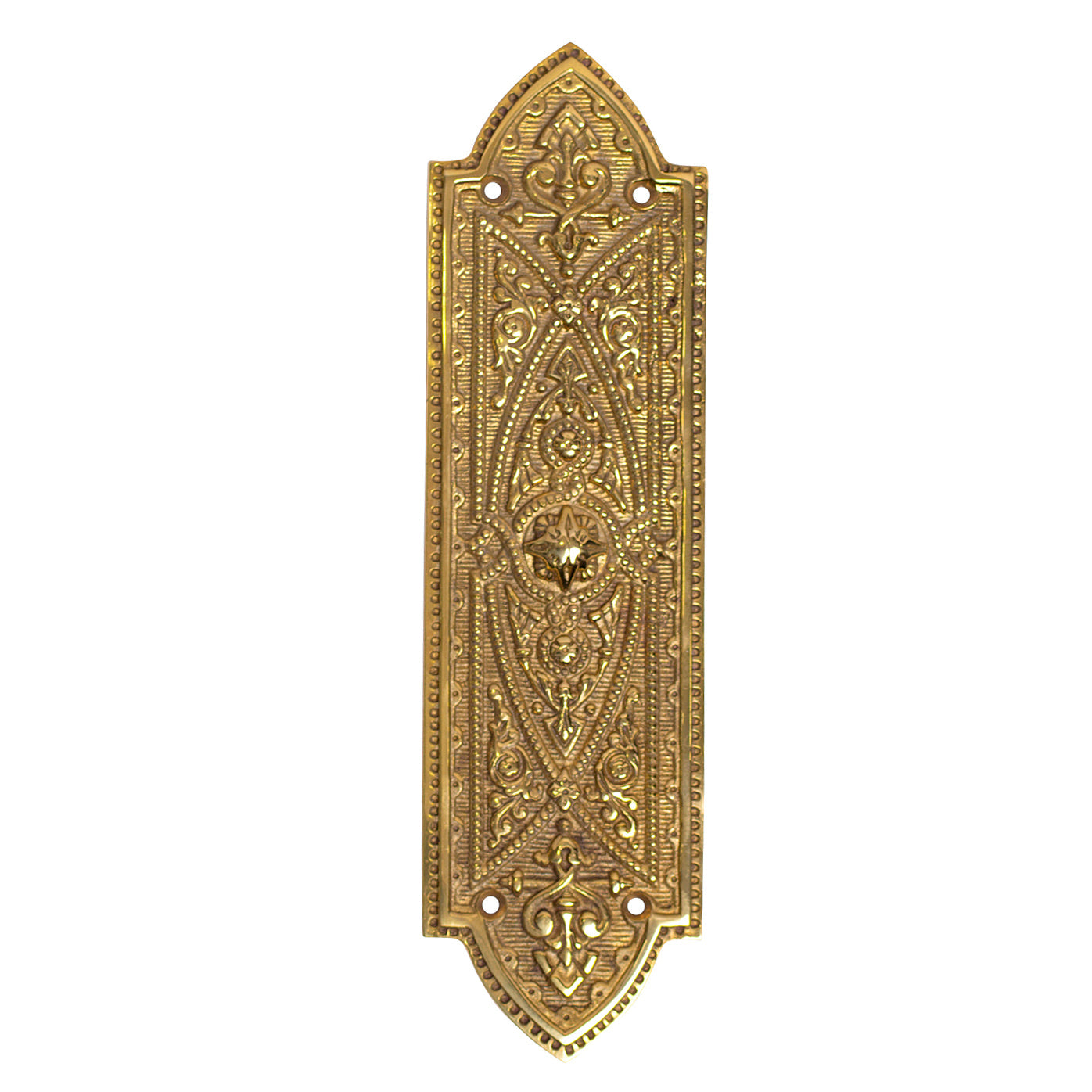 ##Antique Hardware## 10 Inch Solid Brass Ornate Victorian Style Push Plate