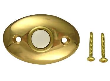 ##Antique Hardware## 2 3/8 Inch Solid Brass Door Bell Button