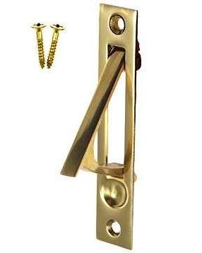 ##Antique Hardware## 3 3/8 Inch Tall Solid Brass Edge Pull