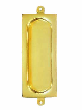 ##Antique Hardware## Rectangular Solid Brass Pocket Door Pull