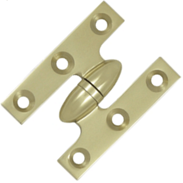 ##Antique Hardware## 2 Inch x 1 1/2 Inch Solid Brass Olive Knuckle Hinge