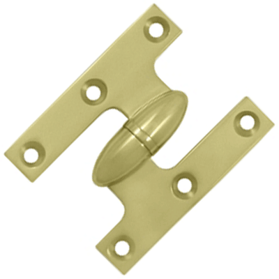 ##Antique Hardware## 2 1/2 Inch x 2 Inch Solid Brass Olive Knuckle Hinge