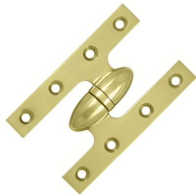 ##Antique Hardware## 5 Inch x 3 1/4 Inch Solid Brass Olive Knuckle Hinge