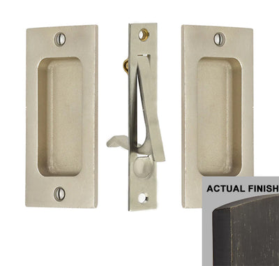 ##Antique Hardware## Rustic Modern Rectangular Pocket Door Pull Set