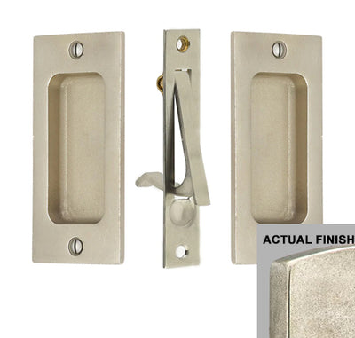 ##Antique Hardware## Rustic Modern Rectangular Pocket Door Pull Set