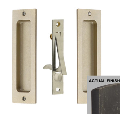 ##Antique Hardware## Rustic Modern Rectangular Pocket Door Pull Set