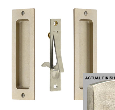 ##Antique Hardware## Rustic Modern Rectangular Pocket Door Pull Set