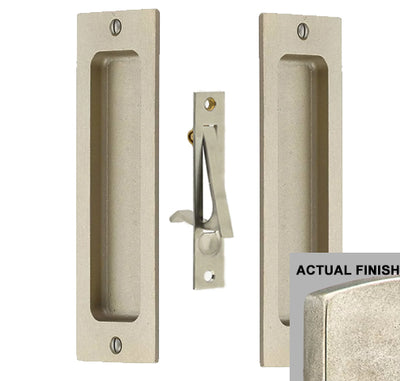 ##Antique Hardware## Rustic Modern Rectangular Pocket Door Pull Set