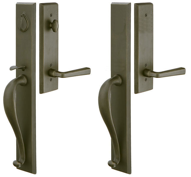 ##Antique Hardware## Solid Brass Rectangular Full Length Mortise Double Door Entryway Set