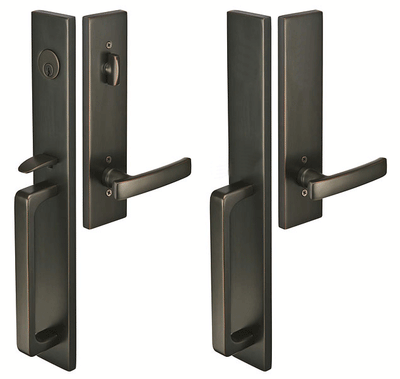 ##Antique Hardware## Solid Brass Lugano Style Mortise Double Door Entryway Set