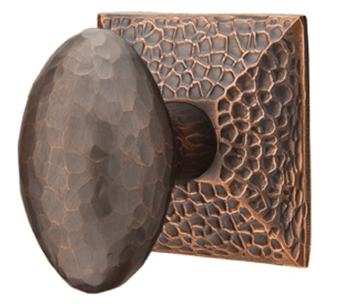 ##Antique Hardware## Hammered Egg Knob With Hammered Rosette (Several Finish Options)