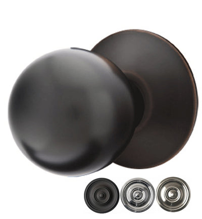 ##Antique Hardware## Solid Brass Orb Door Knob Set With Modern Rosette (Several Finish Options)