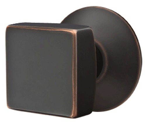 ##Antique Hardware## Solid Brass Square Knob With Modern Rosette (Several Finish Options)