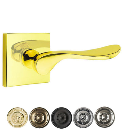 Antique Hardware Emtek Solid Brass Luzern Lever With Square Rosette (Several Finish Options) EMTEK LEVER DOOR KNOB