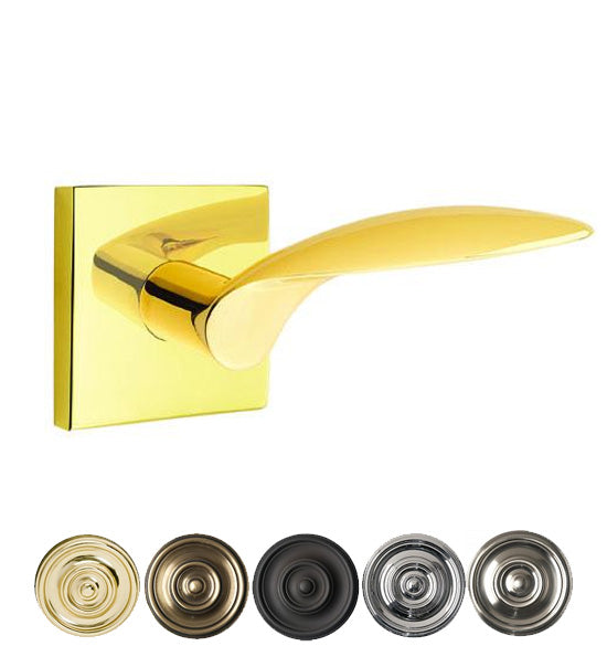 Antique Hardware Emtek Solid Brass Mercury Lever With Square Rosette (Several Finish Options) EMTEK LEVER DOOR KNOB