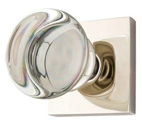 Antique Hardware Round Crystal Door Knob Set with Square Rosette (Several Finish Options) Door Knobs & Handles