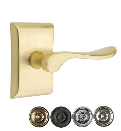 Antique Hardware Emtek Solid Brass Luzern Lever With Neos Rosette (Several Finish Options) EMTEK LEVER DOOR KNOB