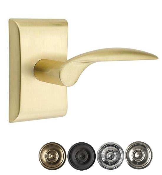 Antique Hardware Emtek Solid Brass Mercury Lever With Neos Rosette (Several Finish Options) EMTEK LEVER DOOR KNOB