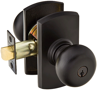 ##Antique Hardware## Emtek Solid Brass Key In Winchester Door Knob Set With Rounded Rectangular Rosette