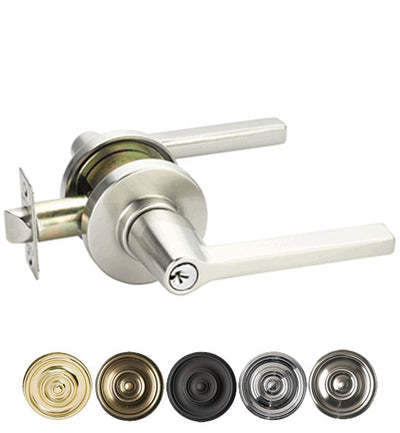 Antique Hardware Emtek Solid Brass Helios Key In Door Lever with Disk Rosette (Several Finish Options) EMTEK LEVER DOOR KNOB