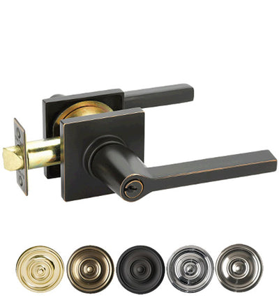 Antique Hardware Emtek Solid Brass Helios Key In Door Lever with Square Rosette EMTEK LEVER DOOR KNOB