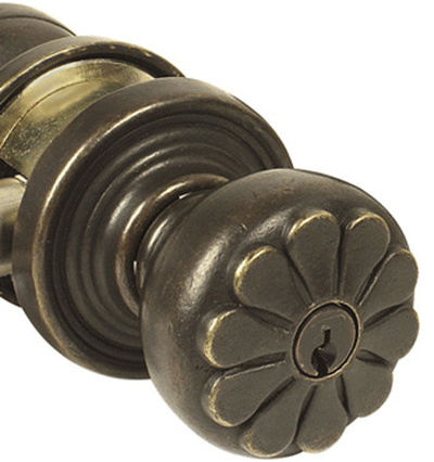 Antique Hardware Emtek Solid Brass Key In Petal Door Knob Set With Round Rosette EMTEK DOOR KNOB