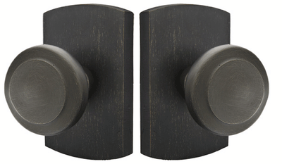 Antique Hardware Solid Brass Sandcast Butte Door Knob Set With Rounded Rectangular Rosette (Several Finish Options) EMTEK DOOR KNOB