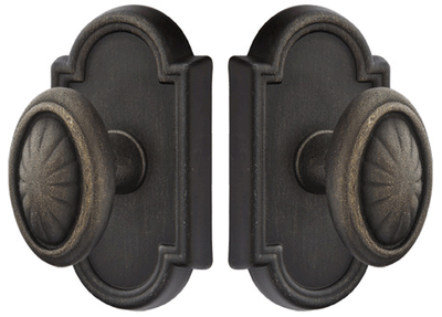 Antique Hardware Solid Brass Lost Wax Parma Door Knob Set With Beveled Arched Rosette (Several Finish Options) EMTEK DOOR KNOB