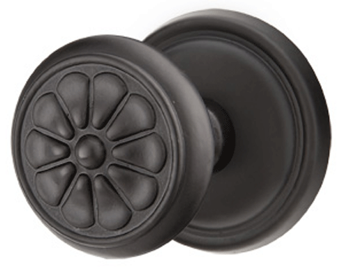 ##Antique Hardware## Solid Brass Lost Wax Petal Door Knob Set With Round Rosette (Several Finish Options)