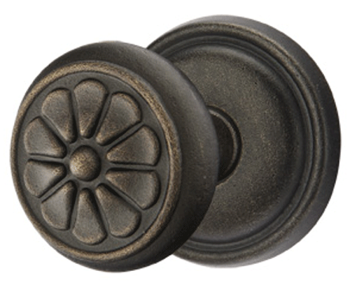 ##Antique Hardware## Solid Brass Lost Wax Petal Door Knob Set With Round Rosette (Several Finish Options)