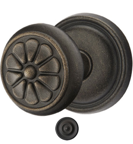 ##Antique Hardware## Solid Brass Lost Wax Petal Door Knob Set With Round Rosette (Several Finish Options)