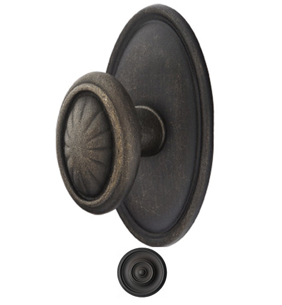 ##Antique Hardware## Solid Brass Lost Wax Parma Door Knob Set With Oval Rosette (Several Finish Options)