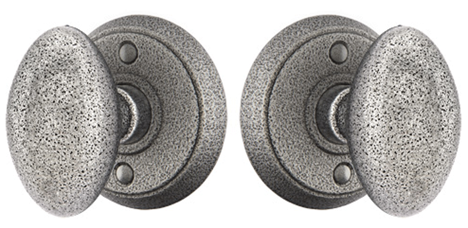 ##Antique Hardware## Solid Brass Savannah Door Knob Set With Disk Rosette (Several Finish Options)