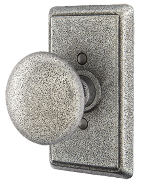 ##Antique Hardware## Solid Brass Jamestown Door Knob Set With Rectangular Rosette (Several Finish Options)