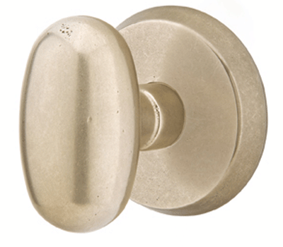 ##Antique Hardware## Solid Brass Sandcast Egg Door Knob Set With Disk Rosette (Several Finish Options)