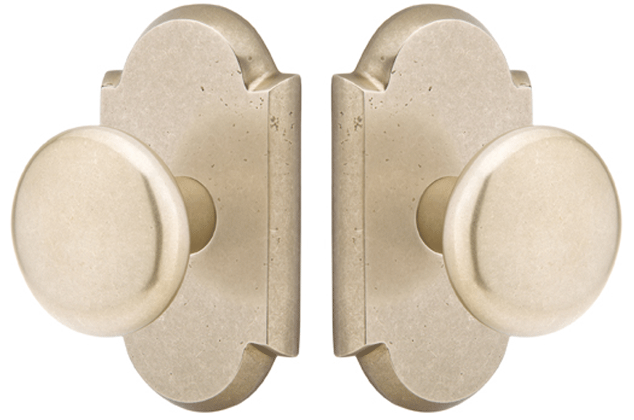 ##Antique Hardware## Solid Brass Sandcast Winchester Door Knob Set With Arched Rosette (Several Finish Options)