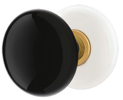 Antique Hardware Black Porcelain Ebony Door Knob Set With Porcelain Rosette (Several Finish Options) EMTEK DOOR KNOB