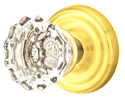 ##Antique Hardware## Crystal Astoria Door Knob Set With Regular Rosette (Several Finish Options)