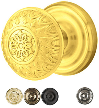 ##Antique Hardware## Solid Brass Lancaster Door Knob Set With Regular Rosette (Several Finish Options)