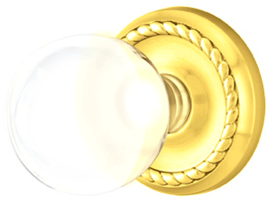 Antique Hardware Crystal Bristol Door Knob Set With Rope Rosette (Several Finish Options) EMTEK GLASS CRYSTAL BRISTOL DOOR KNOB