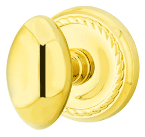 ##Antique Hardware## Solid Brass Egg Door Knob Set With Rope Rosette (Several Finish Options)